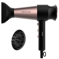 Cecotec Bamba IoniCare RockStar Retro Secador de Pelo - 2000W - Iones Negativos - Difusor - Funcion de Aire Frio - Control Ajustable de Temperatura y Velocidad - Filtro Facil de Limpiar - Color Negro