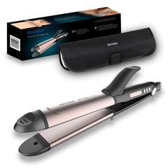 Cecotec Bamba RitualCare 1000 Ceramic Plancha de Pelo 2 en 1 - Alisa y Riza Cabello - Temperatura de 120 a 220°C - Funcion Autoapagado 60min - Estuche Termico Incluido - Color Negro y Rosa