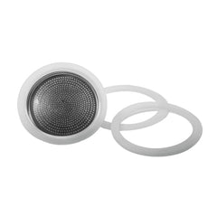 Cecotec Piccolina Filtro para Cafetera Italiana de 2 Tazas - Incluye 3 Juntas - Aluminio Resistente de Alta Calidad - Facil de Instalar - Optimiza Sabor y Calidad - Duradero y Ligero