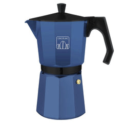 Cecotec Mokclassic 900 Cafetera Italiana para 9 Tazas - Aluminio Fundido - Apta para Gas, Electrica y Vitro - Facil de Desmontar - Junta de Silicona - Valvula de Seguridad - Color Azul