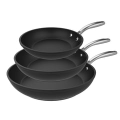 Cecotec Polka Fantasy Silver Pack de 3 Sartenes de 20, 24 y 28cm - Revestimiento Antiadherente - Aluminio Forjado - Libre de PFOA - Compatible con Induccion - Mango Remachado - Color Negro
