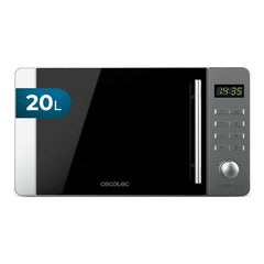Cecotec Proclean 5010 Flatbed Inox Microondas sin Plato - Potencia de 700W - Capacidad de 20L - 8 Programas Preconfigurados - Revestimiento Ceramico - Temporizador - Elegante - Color Negro