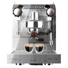Cecotec Baristeo Classic Cafetera Espresso - 2700W - Sistema de Pre-Infusion - 15Bar - Control PID - Deposito 2.5L Extraible - Grifos Independientes - Temperatura Ajustable - Color Gris Metalizado
