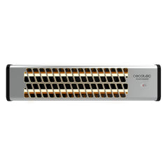 Cecotec Ready Warm 7000 Quartz Bath Estufa de Pared - 1200W - Cobertura hasta 12m2 - 2 Niveles de Potencia - Cuarzo - IP24 - Control por Interruptor - Kit de Instalacion - 54x13x12cm - Acero Inoxidable