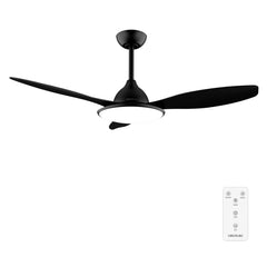 Cecotec EnergySilence 4800 Light Black Ventilador de Techo con 3 Aspas y Luz Integrada - 36W - Diametro de 48" - LED de 36W - Temporizador - 6 Velocidades - Modo Invierno - Color Negro