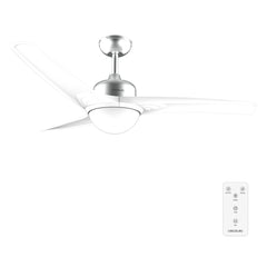Cecotec EnergySilence Aero 560 IronWhite Ventilador de Techo con 3 Aspas y Luz Integrada - 60W - Diametro de 52" - LED de 18W - Mando a Distancia - Temporizador - 3 Velocidades - Color Blanco