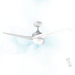 Cecotec EnergySilence Aero 550 Ventilador de Techo con 3 Aspas y Luz LED Integrada - 62W - Diametro de 52" - Mando a Distancia - Temporizador - 3 Velocidades - Modo Invierno/Verano - Color Blanco