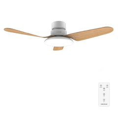Cecotec EnergySilence Aero 5200 Light WhiteWood Ventilador de Techo con 3 Aspas de Madera y Luz - 40W - Diametro de 43" - 3 Tonos LED - 6 Velocidades - Temporizador - Modo Invierno - Color Blanco