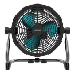 Cecotec ProIndustry Portable Ventilador Industrial de Suelo Inalambrico con 3 Aspas - Bateria de 12.000mAh - 9 Velocidades - Diametro de 10" - Rejilla Protectora - Inclinacion Ajustable - Color Negro