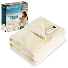 Cecotec HeatConfort Calma Manta Electrica - 115W - Apagado Automatico - 10 Niveles de Calor - Control LCD Extraible - Lavable a Maquina - Seguridad contra Sobrecalentamiento - 180x130cm - Color Beige