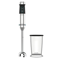 Cecotec Power TitanBlack 1500 XL Batidora de Mano - 1500W - 4 Cuchillas de Titanio en Cruz - Acople Rapido y Seguro - Velocidad Ajustable - Antisalpicaduras - Vaso Medidor 800ml - Turbo - Color Negro