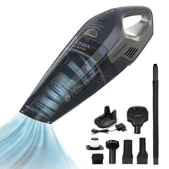 Cecotec Conga Rockstar Animal Hand Aspirador de Mano - 20kPa - Solidos y Liquidos - Autonomia 40min - Deposito 500ml - Incluye Accesorios - Filtro de Alta Eficiencia - Color Gris y Azul Marino