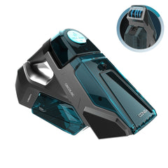 Cecotec Conga Motorhand Carpet and Spot Clean 2000 Aspirador de Mano para Tapiceria - 90W - Autonomia 25min - Cepillo Motorizado - Spray para Manchas - Doble Deposito - Color Negro y Azul