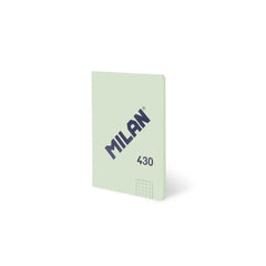 Milan 430 Libreta Encolada Formato A6 Cuadricula 5x5 - 48 Hojas de 95 gr/m2 - Microperforado - Tapa Blanda - Color Verde