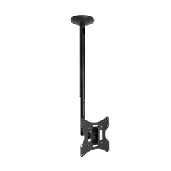 Tooq Soporte de Techo para Pantallas 23-42" - Altura, Inclinacion, Giro y Nivelacion Regulables - Gestion de Cables - Peso Max. 30kg - VESA Max. 200x200mm - Color Negro