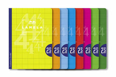 Lamela Pack de 10 Libretas Grapadas con 50 Hojas de 90g/m2 con Margen - Formato A4 - Pauta Cuadrovia de 2.5mm - Cubierta de Cartoncillo Plastificado - Papel Offset Blanco Extra - Colores Surtidos