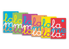 Lamela Pack de 6 Cuadernos de Espiral con 80 Hojas de 90g/m2 con Margen - Formato Cuarto - Pauta Cuadrovia de 4mm - Cubierta Extra Dura - Papel Offset Blanco Extra - Colores Surtidos