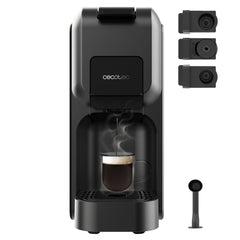 Cecotec FreeStyle Compact Black Cafetera Espresso Compatible con Capsulas - 1350W - Termoblock - Presion 20bar - Deposito de 800ml - Apagado Automatico - Rapido Precalentamiento - Color Negro