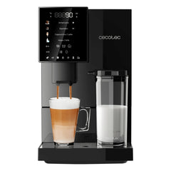 Cecotec Cremmaet Compactccino Black Cafetera Espresso Automatica - Presion 19bar - Deposito de 1.1L - Molinillo - Pantalla Tactil - Termoblock - Limpieza Automatica - Tanque de Leche - Color Negro