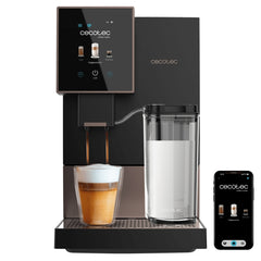 Cecotec Cremmaet Compactccino Connected Black Rose Cafetera Espresso Automatica - Molinillo - Capacidad 150g de Cafe - Presion 19bar - Deposito 1.1L - Pantalla Tft - WiFi - Tanque de Leche - Color Negro