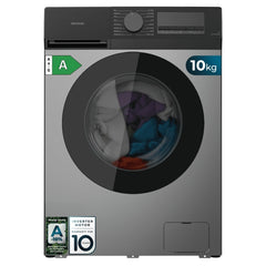 Cecotec Bolero DressCode 10450 Inverter Steel Lavadora de Carga Frontal - Capacidad 10kg - Velocidad 1400rpm - Temperatura Regulable - Display LED - Motor Inverter - Inicio Programable - Color Gris