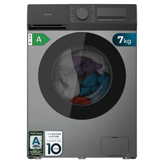 Cecotec Bolero DressCode 7450 Inverter Steel Lavadora de Carga Frontal - Capacidad 7kg - Velocidad 1200rpm - Temperatura Regulable - Display LED - Motor Inverter - Inicio Programable - Color Gris