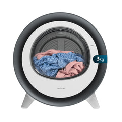 Cecotec Bolero DressCode Dry 3500V Silver Mini Secadora de Evacuacion 3kg - Temperatura Regulable - 8 Programas - Luz Ultravioleta - Tambor de Acero Inoxidable - Inicio Programable - Color Negro y Blanco