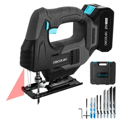 Cecotec Sierra de Calar MultiCut 500 Vision Liberty Sierra de Calar Inalambrica - Bateria 21V 2Ah - Accesorios Incluidos - Luz LED - Guia Laser - Mandril sin Llave - Maletin - Color Gris Oscuro
