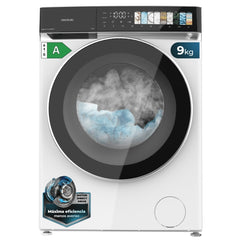 Cecotec Bolero DressCode 9970 Direct Drive Lavadora de Carga Frontal - Capacidad 9kg - Velocidad 1400rpm - Puerta XXL - 11 Programas - Color Blanco y Negro
