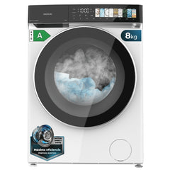 Cecotec Bolero DressCode 8970 Direct Drive Lavadora de Carga Frontal - Capacidad 8kg - Velocidad 1400rpm - Puerta XXL - 11 Programas - Color Blanco y Negro