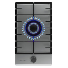 Cecotec Bolero Squad G 1200F Inox Cocina de Gas Encastrable - 1 Quemador - Acero Inoxidable - 3.5kW - Parrillas de Hierro Fundido - Inyector Convertor a Glp - Color Acero