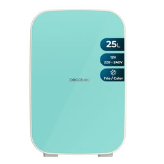 Cecotec Bolero MiniCooling 25L Bahamas Mint Mini Frigorifico Portatil - Capacidad 25L - 12V/220V - Temperatura Regulable - Enfria hasta 7ºC - Funcion Calentamiento hasta 65ºC - Color Menta