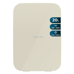 Cecotec Bolero MiniCooling 20L Bahamas Beige Mini Frigorifico Portatil - Capacidad 20L - 12V/220V - Temperatura Regulable - Enfria hasta 7ºC - Funcion Calentamiento hasta 65ºC - Color Beige