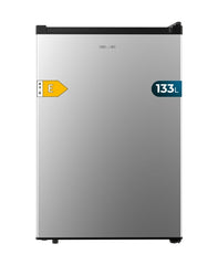 Cecotec Bolero CoolMarket TT 133 L Inox Mini Frigorifico - Capacidad 133L - Luz LED - Temperatura Regulable - 55.1x57.5x83.5cm - Color Acero
