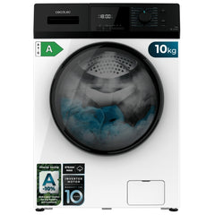 Cecotec Bolero Dresscode 10410 Inverter A Lavadora de Carga Frontal - 10kg - Centrifugado 1400rpm - Temperatura Regulable - Seguro Infantil - Motor Inverter - Inicio Programable - Color Blanco y Negro