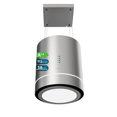Cecotec Bolero Flux CRE 448000 Inox A++ Campana Extractora Colgante de 38cm - 210W - Succion 712m3/h - Luz LED - Incluye Accesorios - Acero Inoxidable - Filtros de Carbono Incluidos - Color Acero