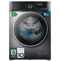 Cecotec Bolero DressCode 9500 Inverter Steel A Lavadora de Carga Frontal - Capacidad 9kg - Velocidad 1400rpm - Seguro Infantil - Display LED - Motor Inverter - Inicio Programable - Color Gris Oscuro