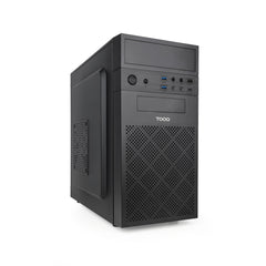 Tooq Isobox Ultra Caja Torre MicroATX - Tamaño Disco Soportado 3.5", 2.5" - USB-A 2.0, USB-A 3.0, USB-C y Audio - Lector de Tarjetas - Fuente de Alimentación 500W - Color Negro