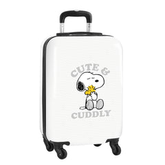 Safta Snoopy Friends Forever Maleta Trolley de Cabina 20†- Cierre con Candado - Interior Forrado - Bolsillo de Red - Ruedas 360º - Mango Extensible - Material ABS y PC - Color Blanco