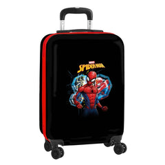 Safta Spider-Man Hero Maleta Trolley de Cabina 20†- Cierre con Candado - Interior con Bolsillo - Cintas Elasticas - Ruedas Giratorias - Asa Extensible - 40.1L - 345x200x550mm - Color Negro