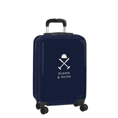 Safta Harper and Neyer Maleta Trolley de Cabina 20†- Cierre con Candado - Interior Forrado - Bolsillo de Red - Cintas con PVC - Ruedas Giratorias - 40.10 L - 345x200x550mm - Color Azul Marino
