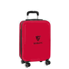 Safta Sevilla FC Maleta Trolley de Cabina 20†- Cierre con Candado - Interior Forrado y Bolsillos - Cintas con Cierre PVC - Ruedas Giratorias - Ajustable - 40.10L - 345x200x550mm - Color Rojo