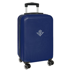 Safta Real Betis Balompie Maleta Trolley de Cabina 20†- Cierre con Candado - Interior con Bolsillo - Cintas con PVC - Ruedas Giratorias - Ajustable - 40.10 L - 345x200x550mm - Color Azul Marino