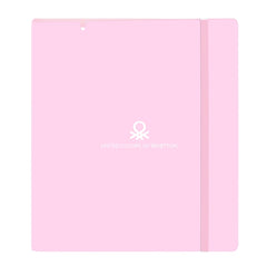 Safta Benetton Unique Carpeta con 4 Anillas 35mm - Tapas de PP Foam - Recambio 100 Hojas - Cierre Elastico - Ranura para Boligrafo - Separadores Internos - 270x40x320mm - Color Rosa