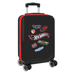 Safta Hot Wheels Maleta Trolley de Cabina 20†- Cierre con Candado - Interior Forrado - Ruedas Giratorias - Mango Extensible - Material ABS y PC - 40.1L - 345x200x550mm - Color Negro