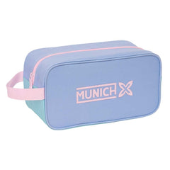 Safta Munich Mellow Zapatillero - Asa Lateral - Material Resistente - Facil de Limpiar - 29x15x14cm - Color Azul Claro