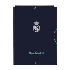 Safta Real Madrid 2ª Equipacion 25/26 Carpeta con 3 Solapas - Tapas Duras Forradas - Cierre con Gomas - Estilo Deportivo - 260x335mm - Color Azul Marino