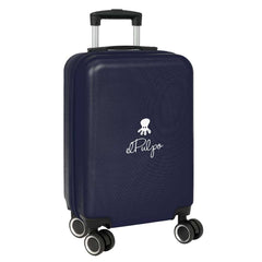 Safta el Pulpo Maleta Trolley de Cabina 20†- Cierre con Candado - Organizacion con Panel - Cintas con Cierre PVC - Mango Extensible Ajustable - 40.1L - 345x200x550mm - Color Azul Marino