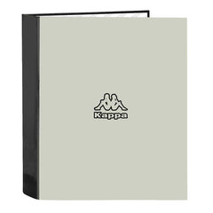 Safta Kappa Grey Carpeta con 4 Anillas 40mm - Tapas Duras Forradas - Formato Folio - 270x60x330mm - Color Negro y Gris