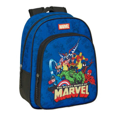 Safta Avengers Mochila Infantil - Adaptable a Carro - Portabotellas - Hombreras Acolchadas - Bolsillo Frontal - Asa de Mano Superior - 9L - 270x100x330mm - Color Azul Oscuro